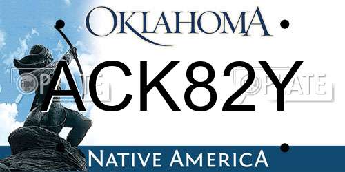 ACK82Y Oklahoma License Plate