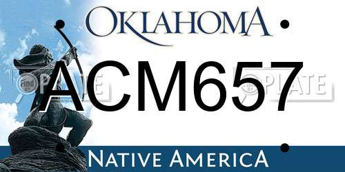 ACM657 Oklahoma License Plate