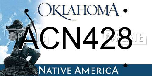 ACN428 Oklahoma License Plate