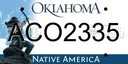 ACO2335 Oklahoma License Plate