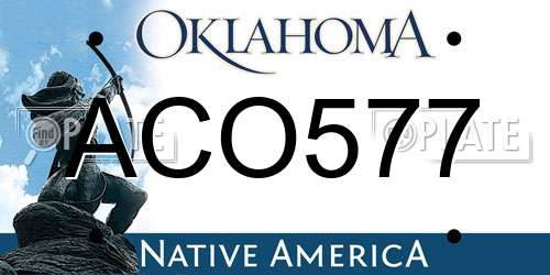 ACO577 Oklahoma License Plate