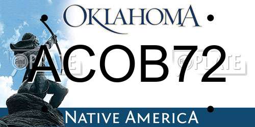 ACOB72 Oklahoma License Plate