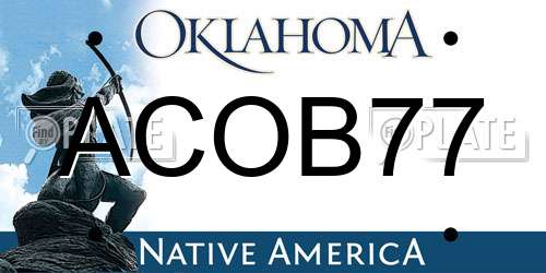 ACOB77 Oklahoma License Plate