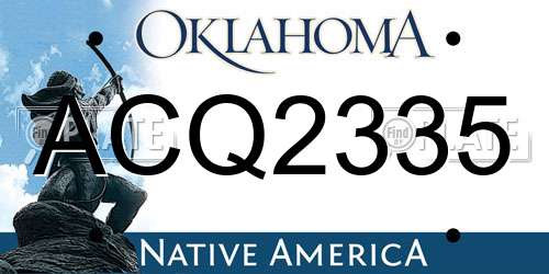ACQ2335 Oklahoma License Plate