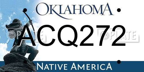ACQ272 Oklahoma License Plate
