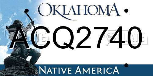 ACQ2740 Oklahoma License Plate
