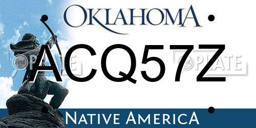 ACQ57Z Oklahoma License Plate