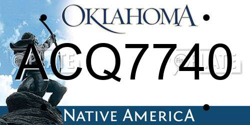 ACQ7740 Oklahoma License Plate