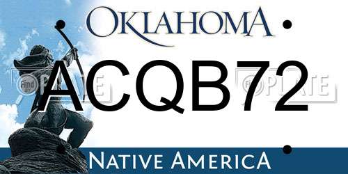 ACQB72 Oklahoma License Plate