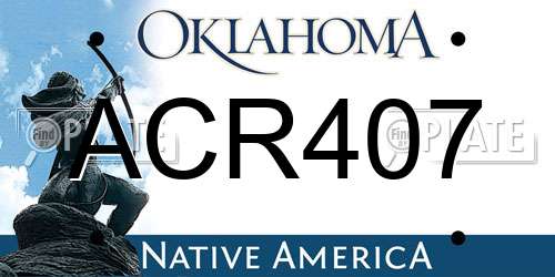 ACR407 Oklahoma License Plate