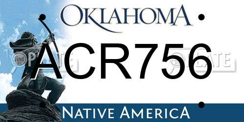 ACR756 Oklahoma License Plate