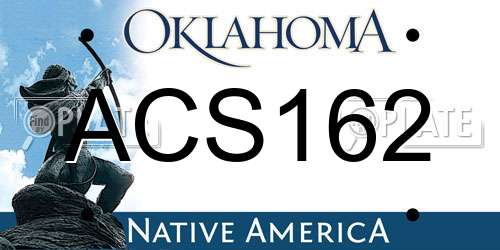 ACS162 Oklahoma License Plate