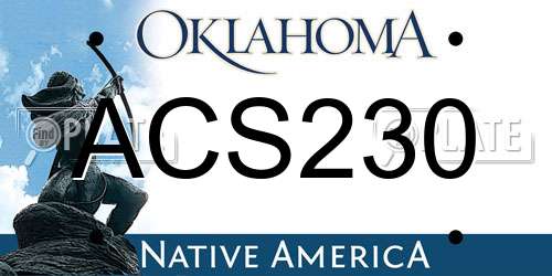 ACS230 Oklahoma License Plate