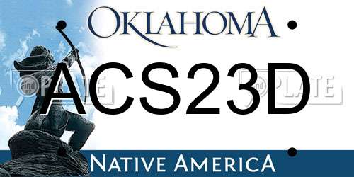 ACS23D Oklahoma License Plate