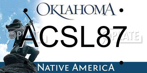ACSL87 Oklahoma License Plate