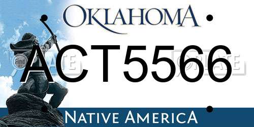 ACT5566 Oklahoma License Plate