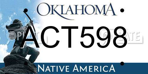 ACT598 Oklahoma License Plate
