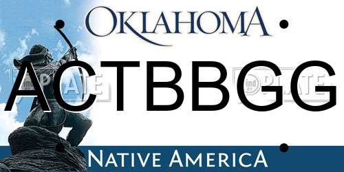 ACTBBGG Oklahoma License Plate