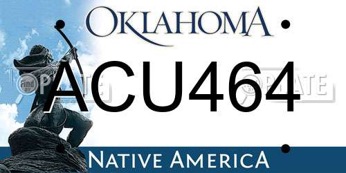 ACU464 Oklahoma License Plate
