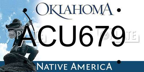 ACU679 Oklahoma License Plate