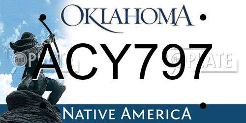 ACY797 Oklahoma License Plate