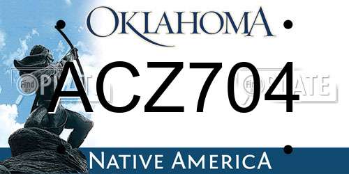 ACZ704 Oklahoma License Plate