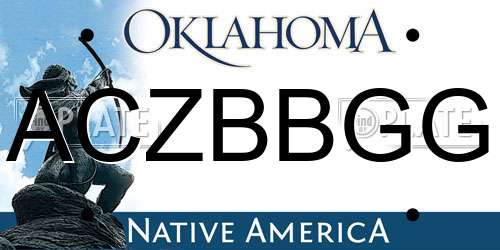 ACZBBGG Oklahoma License Plate