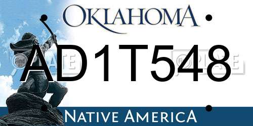 AD1T548 Oklahoma License Plate
