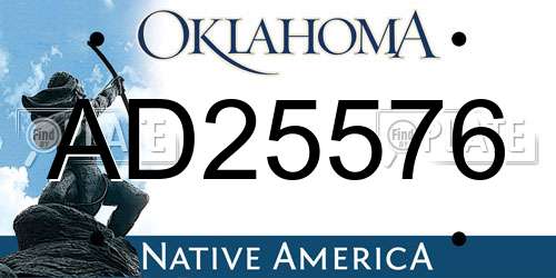 AD25576 Oklahoma License Plate