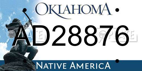 AD28876 Oklahoma License Plate