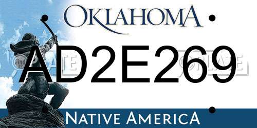 AD2E269 Oklahoma License Plate