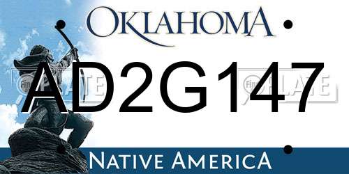 AD2G147 Oklahoma License Plate