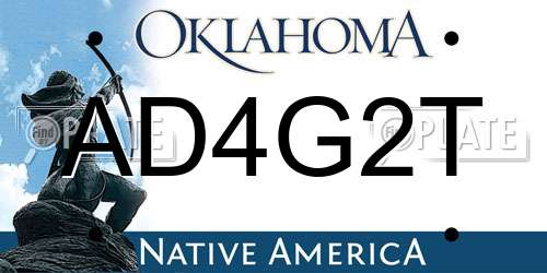 AD4G2T Oklahoma License Plate