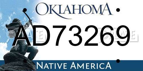 AD73269 Oklahoma License Plate