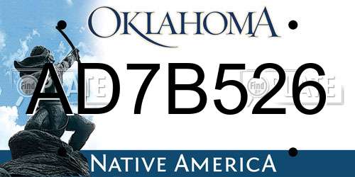 AD7B526 Oklahoma License Plate