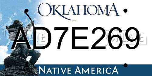 AD7E269 Oklahoma License Plate