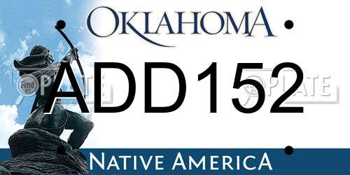 ADD152 Oklahoma License Plate