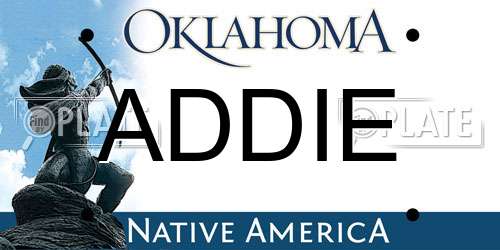 ADDIE Oklahoma License Plate