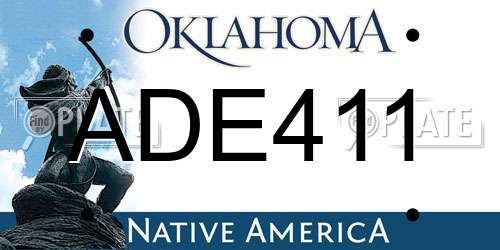 ADE411 Oklahoma License Plate