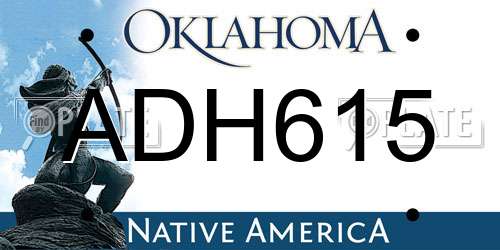 ADH615 Oklahoma License Plate