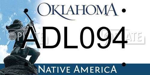 ADL094 Oklahoma License Plate