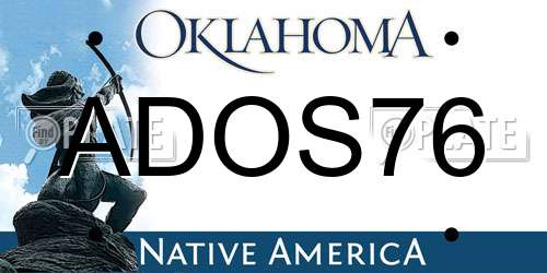 ADOS76 Oklahoma License Plate