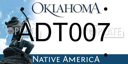 ADT007 Oklahoma License Plate