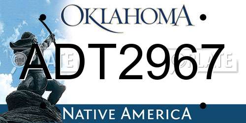 ADT2967 Oklahoma License Plate