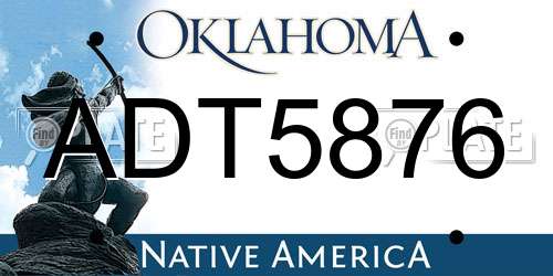 ADT5876 Oklahoma License Plate