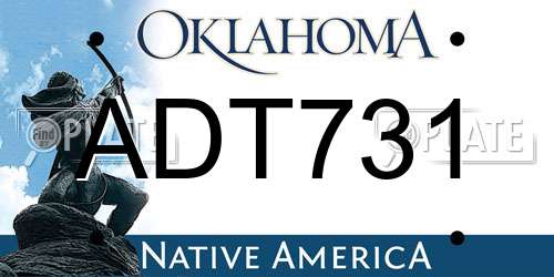 ADT731 Oklahoma License Plate