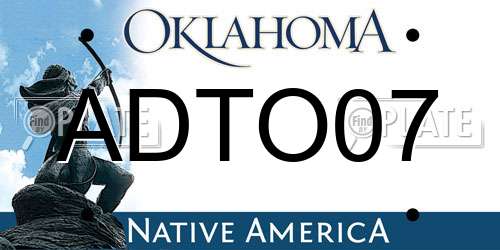ADTO07 Oklahoma License Plate