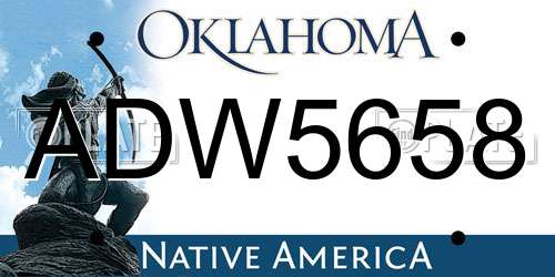 ADW5658 Oklahoma License Plate