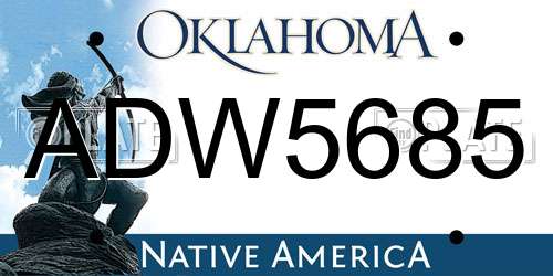 ADW5685 Oklahoma License Plate