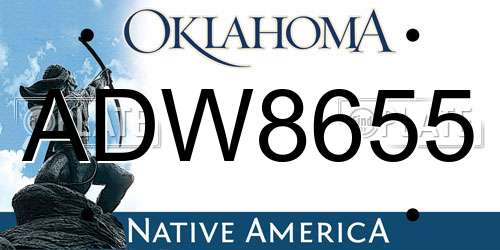 ADW8655 Oklahoma License Plate